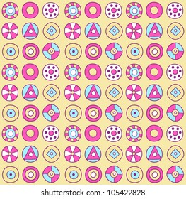 Cute circles background. Seamless pattern. Vector illustration