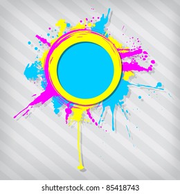 Cute circular transparency grunge frame on a stripped background