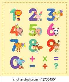 Cute Circus Animal with Numbers