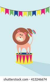 cute circus animals collection. vector illustration