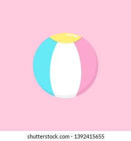 Cute circus ball vector graphic illustration icon. colorful ball toy, isolated on light pink background.