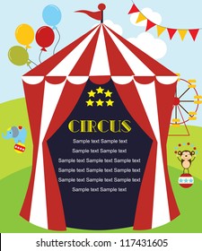 cute circus card design. vector illustration