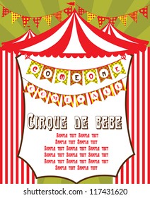 cute circus card design. vector illustration