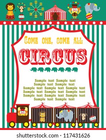 cute circus card design. vector illustration