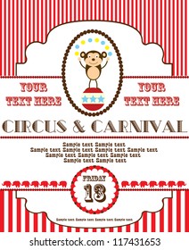 cute circus card design. vector illustration