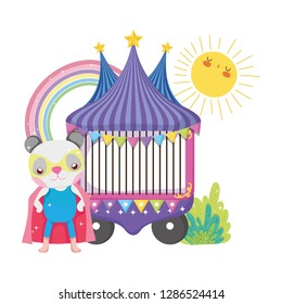 cute circus cat with layer and kiosk