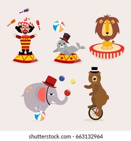 Cute circus character collection