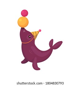 Cute circus character mascot design illustration