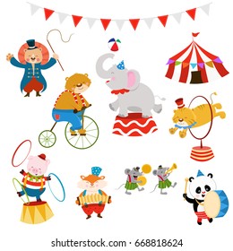 Cute Circus Character Set