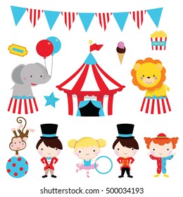 Cute Circus Clip Art For Party, Fun And Circus Theme