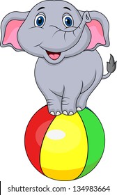 Cute circus elephant circus cartoon