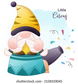 Cute Circus Gnome Illustration for decoration