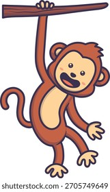 Cute Circus Monkey Character. Isolated on White Background.