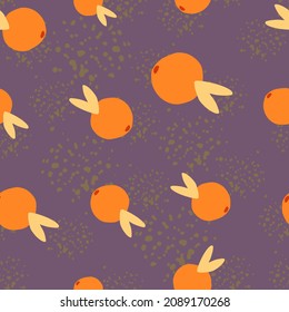 Cute citrus fruit seamless pattern. Fruits endless wallpaper. Design for fabric , textile print, surface, wrapping, cover. Simple vector illustration