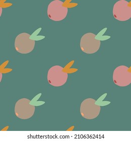 Cute citrus fruit seamless pattern. Fruits endless wallpaper. Cute doodle food backdrop. Design for fabric , textile print, surface, wrapping, cover. Simple vector illustration