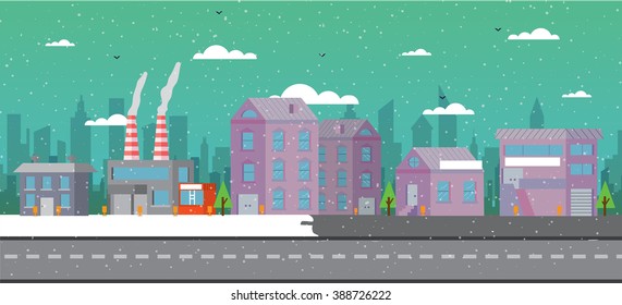 Cute city during day