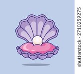 Cute clam cartoon vector illustration