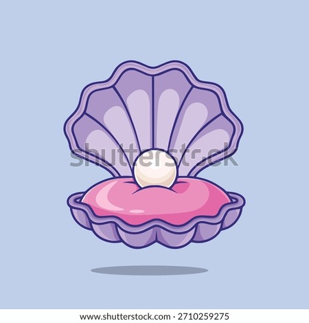 Cute clam cartoon vector illustration