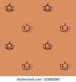 cute and classic halloween pumpkin seamless pattern for background