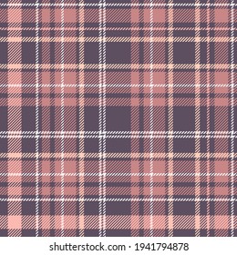 Cute classic plaid textile vector seamless repeat pattern.