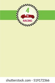 cute classic racing car greeting card