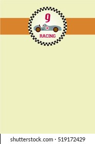 cute classic racing car greeting card