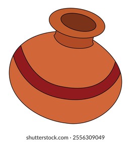 Cute clay pot cartoon vector illustration