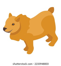 Cute clean dog icon isometric vector. Spa grooming. Bathroom wash