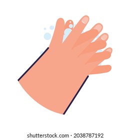 cute clean hands with foam