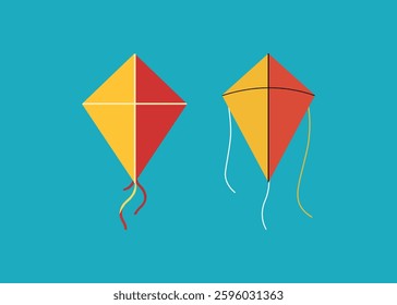 Cute Clean Kite Flying Icon Design 