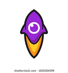 cute and clean space ship logo or icon