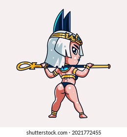 cute cleopatra for character, icon, logo, sticker and illustration.