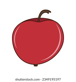 Cute clipart in autumn style with a apple