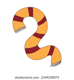 Cute clipart in autumn style with a scarf