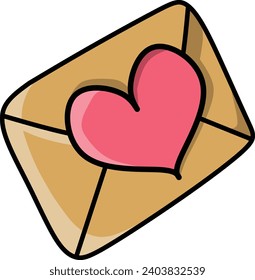 Cute clipart elements Vector illustratio for Valentine's day, isolated on transparent background. 