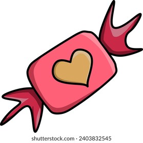 Cute clipart elements Vector illustratio for Valentine's day, isolated on transparent background. 