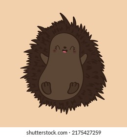 Cute Clipart Hedgehog Illustration in Cartoon Style. Cute Clip Art Hedgehog. Vector Illustration of a Forest Animal for Prints for Clothes, Stickers, Baby Shower Invitation. 