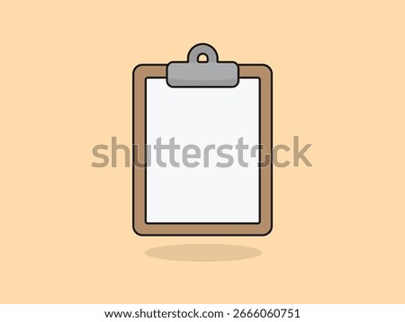 Cute Clipboard – Flat Vector Cartoon Illustration.