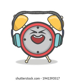 Cute clock character vector template design illustration