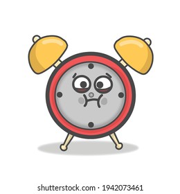 Cute clock character vector template design illustration