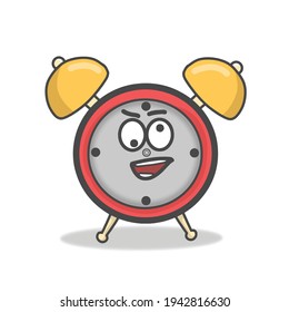 Cute clock character vector template design illustration