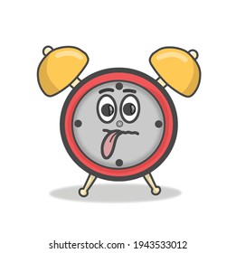Cute clock character vector template design illustration