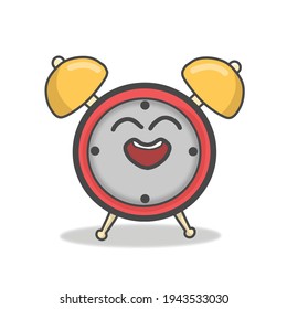 Cute clock character vector template design illustration