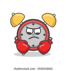 Cute clock character vector template design illustration