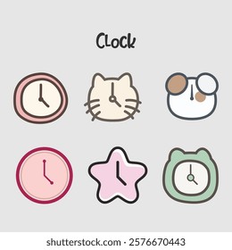cute clock icon vector design