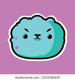 cute cloud blue monster creature cartoon sticker for children toys