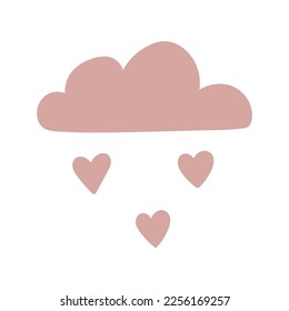 Cute cloud in boho style. Cute hand drawn boho cloud. Boho style childrens decoration. Vector illustration