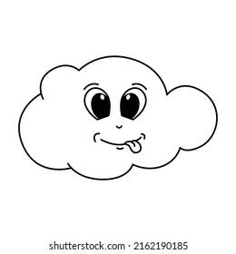 Cute cloud cartoon colorear el vector de ilustración de la página. Para los niños coloreando el libro.
