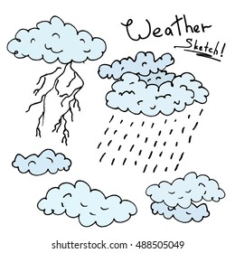 cute cloud cartoon doodle sketch 