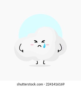 Cute cloud character crying vector